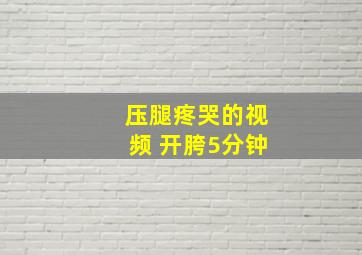 压腿疼哭的视频 开胯5分钟